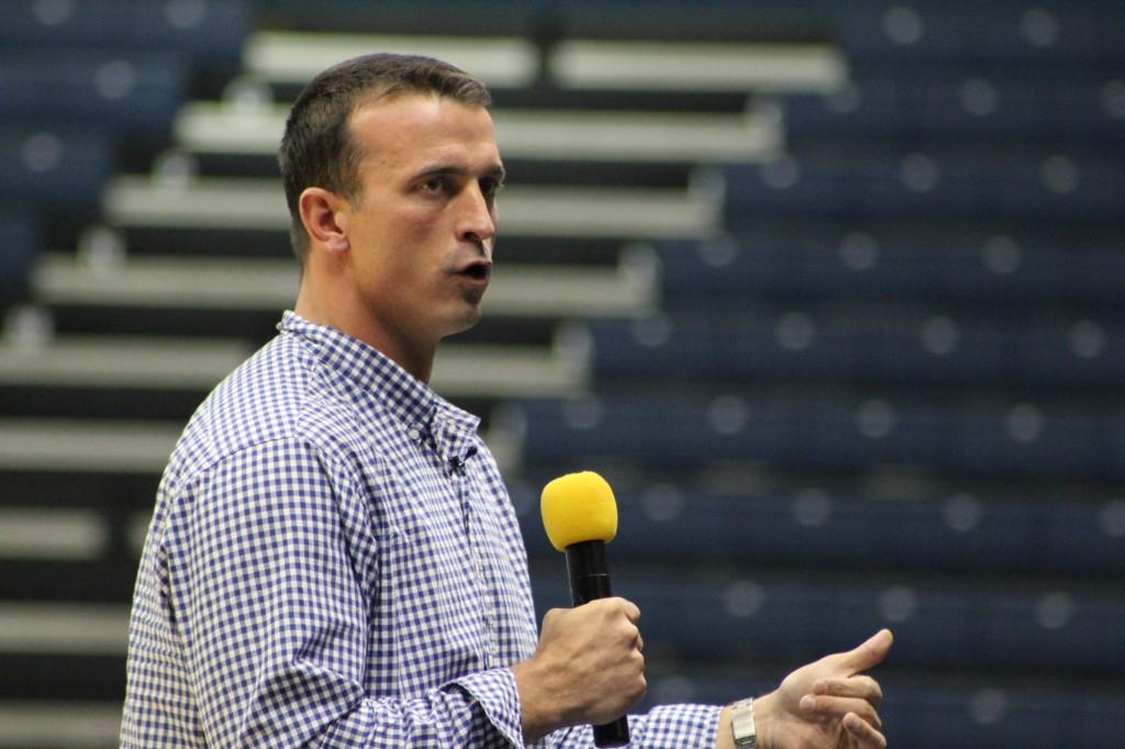 Chris Herren was invited by Head Basketball Coach Steve Prohm to speak to students and athletes at the CFSB Center last Wednesday. ||Maddie Mucci/The News