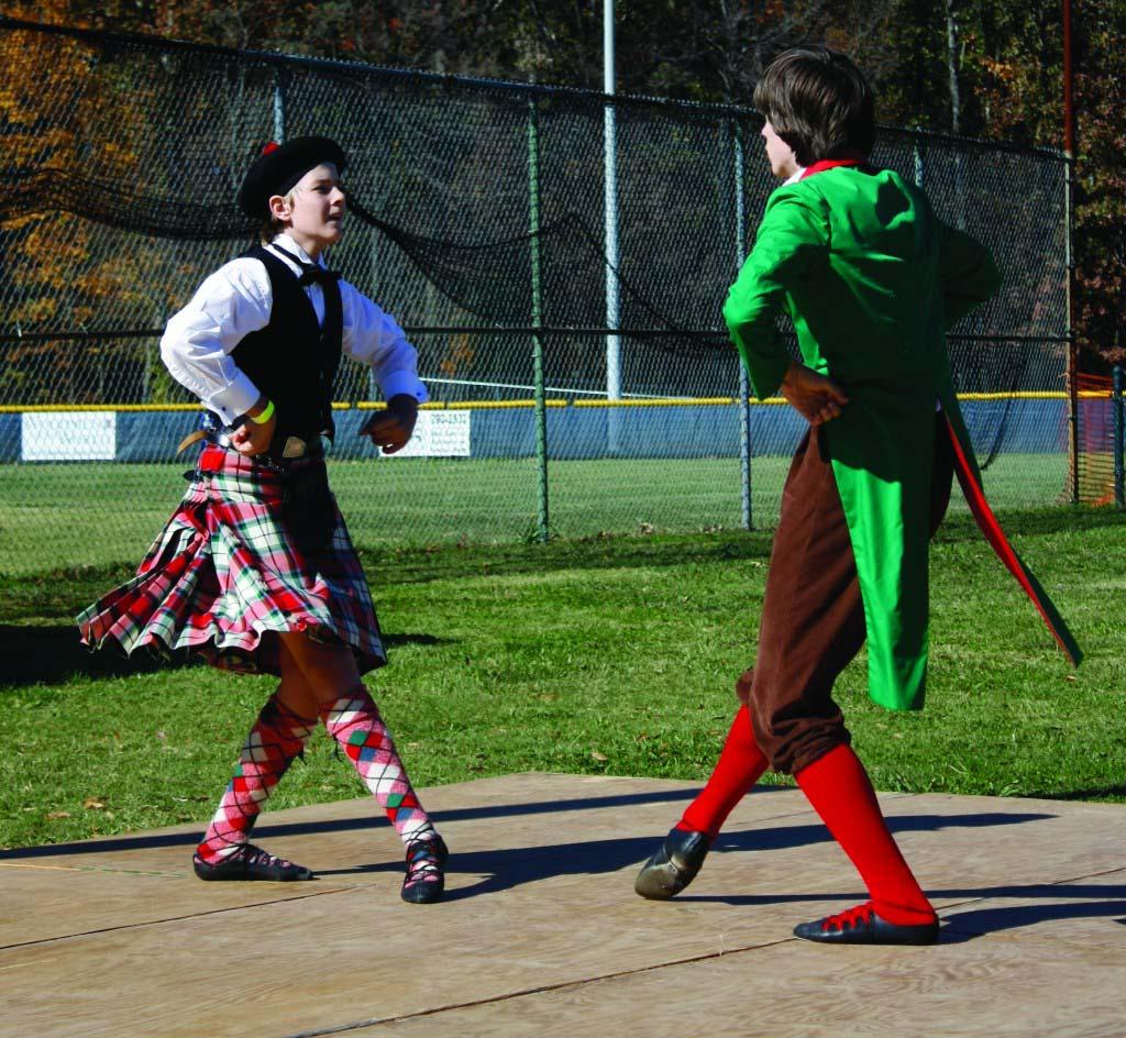 Participants perform a Scottish dance for the Highland Festival on Saturday. || Kristen Allen/The News