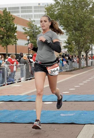 Brittlyn Sosh, senior from Evansville, Ind., ran in a marathon in Baton Rouge, La., last Saturday and won first place. This was her second time completing a marathon.  || Photo courtesy of Brittlyn Sosh