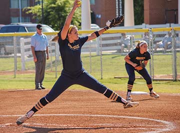 Torrey Perkins/The News
Sophomore J.J. Francis picked up two wins when the Racers took on St. Catherine Sunday.