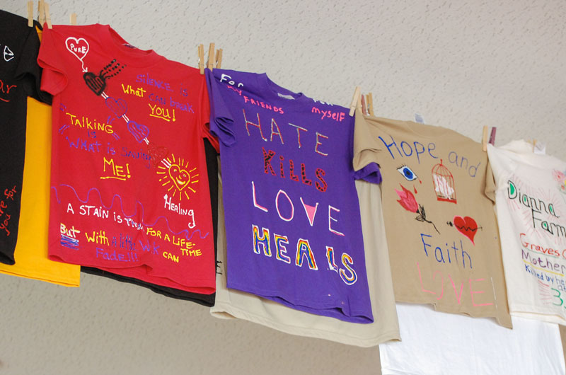 Emily Clark // The News / The Clothesline Project displayed in the Curris Center by the Murray State Womens Center.