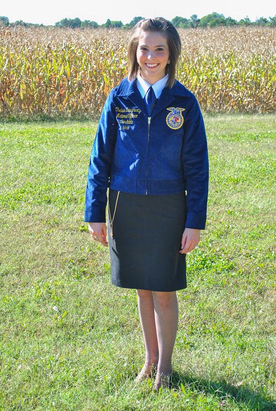 Torrey Perkins/The News 
Junior Chelsea Daugherty is running for one of six national FFA offices.
