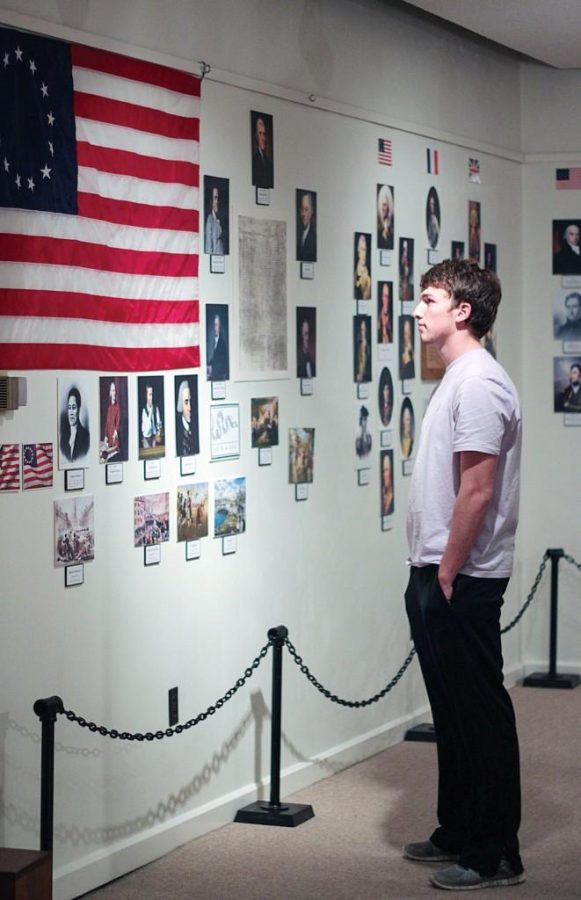 Lori Allen/The News
Zach Garnett, sophomore from Hopkinsville, Ky., browses through the American History exhibit in Wrather Museum. The museum is open Monday through Saturday. 