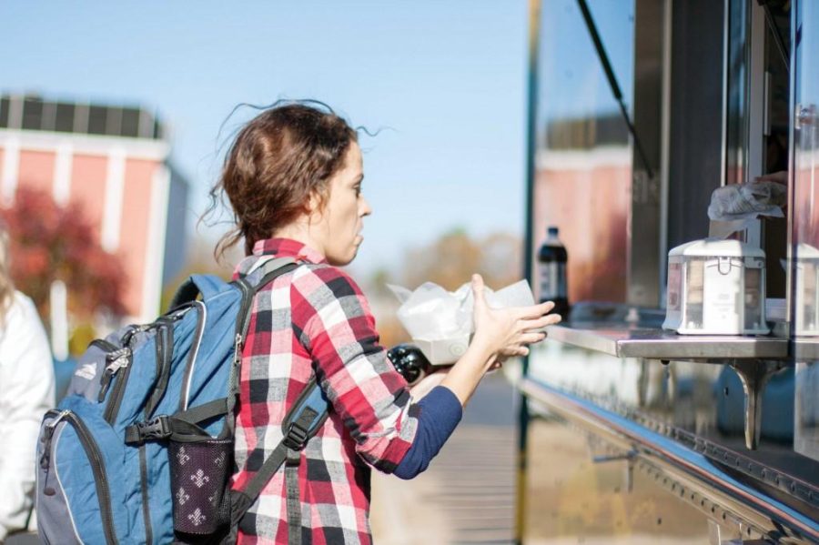 Photo by Meredith Riley
Kacie King, senior from Paducah, Ky., eats from the food truck on a weekly basis. 