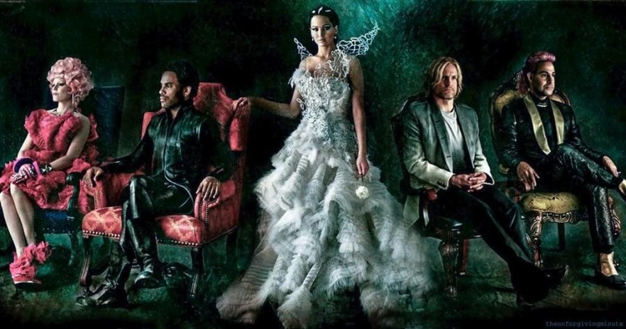 Photo courtesy of sciencefiction.com
(L-R): Elizabeth Banks, Lenny Kravitz, Jennifer Lawrence, Woody Harrelson and Stanley Tucci star in the latest installment of “The Hunger Games” trilogy, “Catching Fire.”