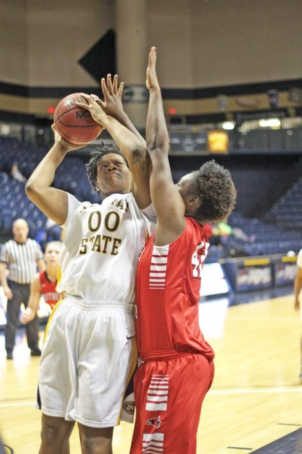 Lori Allen/The News
Junior Netayna Jackson puts up a shot in the win against Southeast Missouri State.