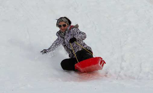 Kate Russell/The News
Students and families in Murray used the campus and local snow days to go sledding.