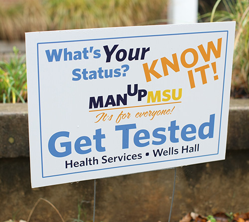 Haley Hayes/The News
“Man Up Monday,” a program created by Health Services, urges men on campus to get tested for HIV and STIs.