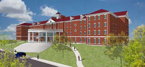 Courtesy of Jason Youngblood
This rendering of the new Franklin Residential College, facing Chestnut Street, will be updated in the next few weeks after the next Board of Regents meeting. 