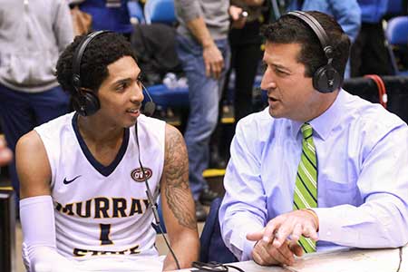 Jenny Rohl/The News
Sophomore point guard Cameron Payne is interviewed on-air after beating Morehead State 80-77 March 6 at Municipal Auditorium in Nashville, Tenn.