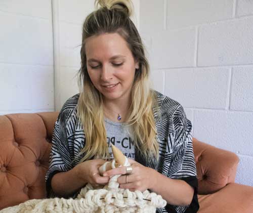 Kalli Bubb/The News
Abby Murdock, junior from Murray, opened her own shop on Etsy selling her handmade knitted apparel. 