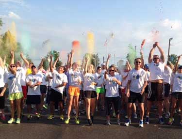 Photo courtesy of Kevin Spengle
Last year’s participants celebrate the start of the color run and celebrate the money they raised.