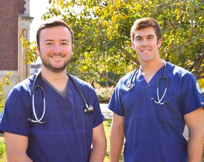 Emily Harris/The News
Matt Griffith (left) and Gavin Nall (right) are seniors in the School of Nursing and Health Professions, which has seen an increase in male graduates.