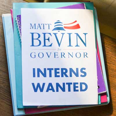 Chalice Keith/The News
Matt Bevin, a candidate for Kentucky state governor, is seeking interns.