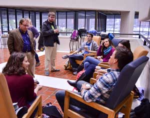 Emily Harris /The News
President Davies had coffee and conversation in the first of many student based-events.