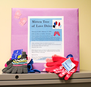 Nicole Ely/The News
Mittens are being collected in Alexander Hall until the end of February. 