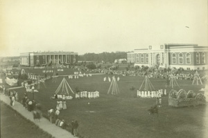 Photo courtesy of Pogue Library The Quad from the 1930s ‘Mayday celebration’.
