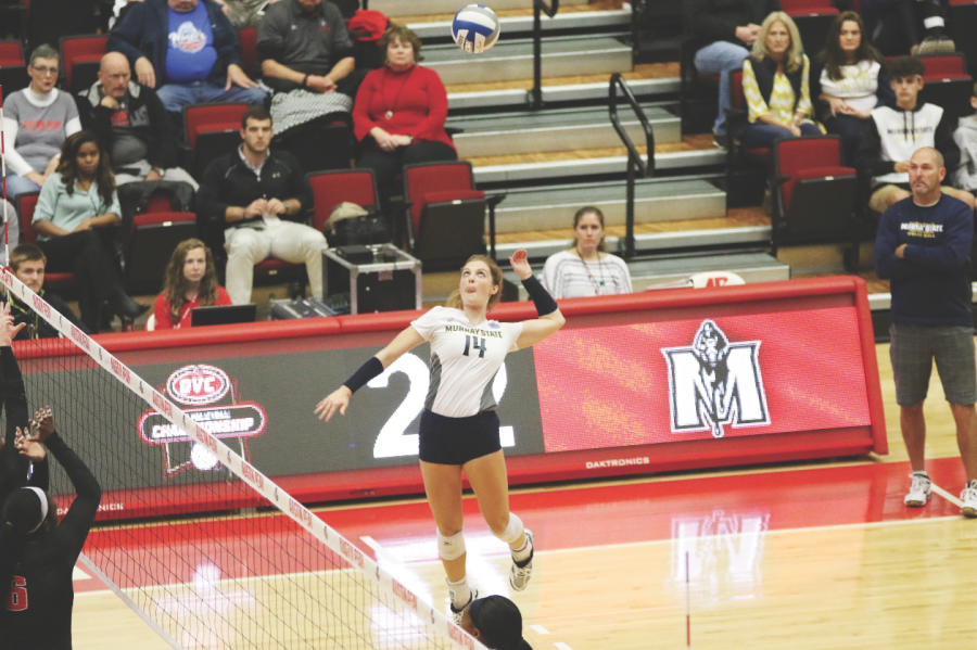 Junior setter Courtney Randle is among the returners on this Racer team ranked No. 1 in the OVC Preseason Poll. (Photo by Bryan Edwards/TheNews