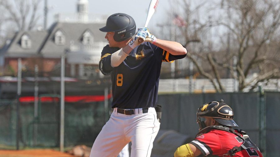 Junior outfielder Brock Anderson awaits the pitch. (Photo by Dave Winder/Racer Athletics)