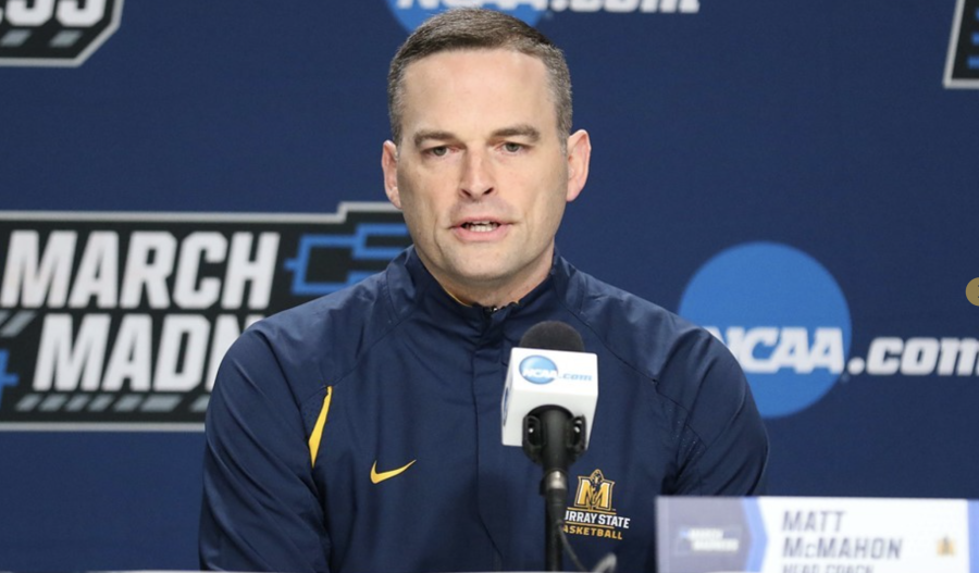Head Coach Matt McMahon speaks to the media on Wednesday, March 21. (Courtesy of Dave Winder/Racer Athletics)
