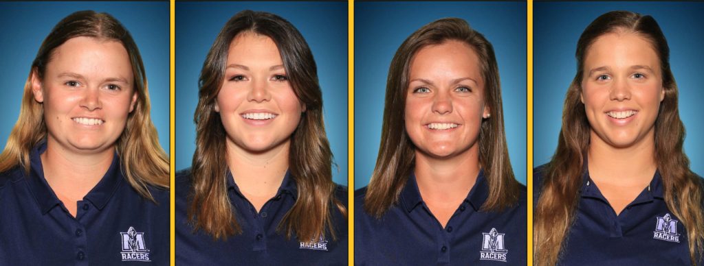 (Left to right) Linette Holmslykke, Jane Watts, Anna Moore and Sarah McDowell were all named to the WGCA All-American Scholars Team. (Photo courtesy of Murray State Athletics.)