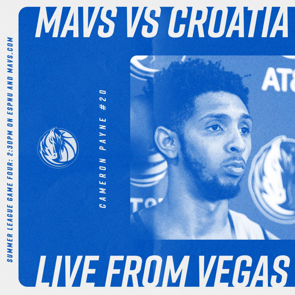 Cameron Payne has had multiple dominant showings during the Las Vegas Summer League, scoring 32 in his most recent game. (Photo courtesy of Dallas Mavericks Twitter page)