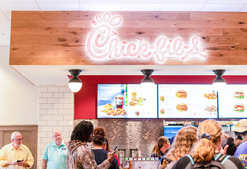Chick-fil-A celebrated its grand opening on campus on Sept. 25. (Richard Thompson/The News)