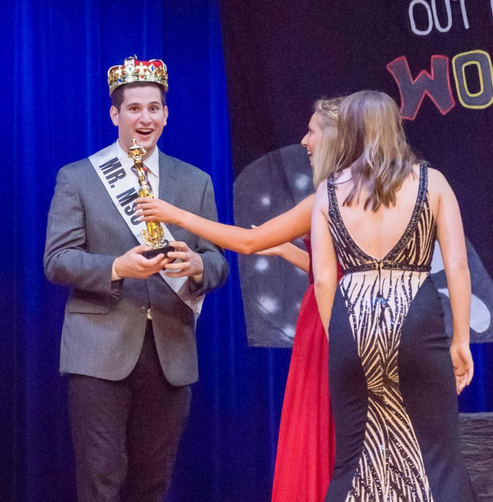 Tyler Balk was crowned Mr. MSU on Friday, Sept. 20. (Photo Courtesy of
Alpha Omicron Pi)