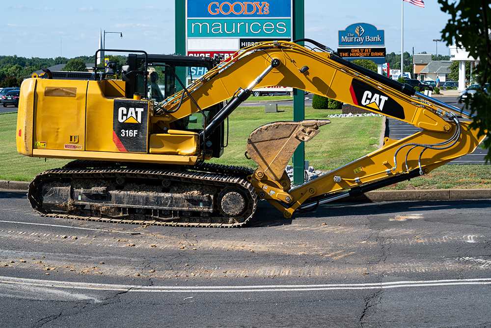 The Kentucky Transportation Cabinet found a hole along a frontage road across from Roy Stewart Stadium. (Brock Kirk/The News)