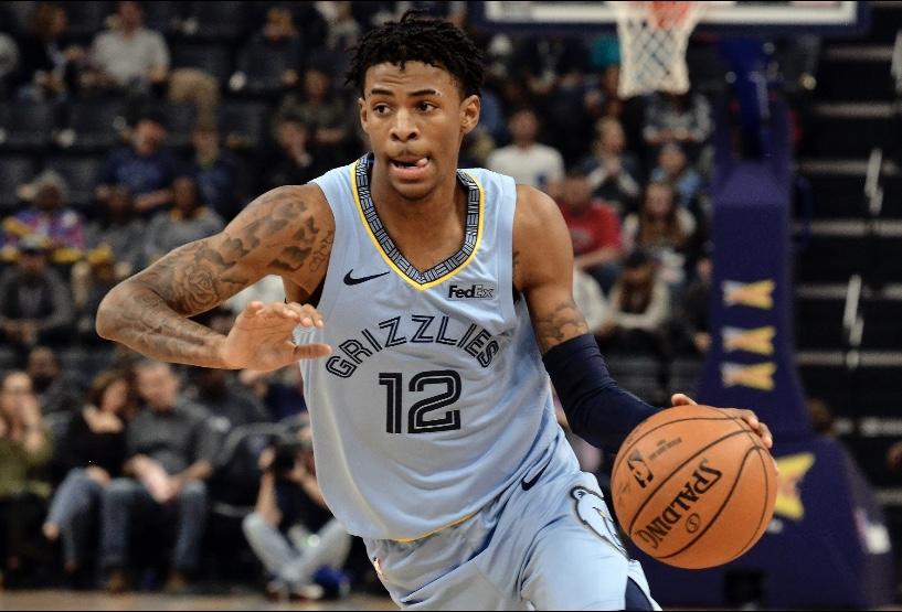Former Murray State guard Ja Morant drives to the rim against the Chicago Bulls. (Photo courtesy of the Associated Press)