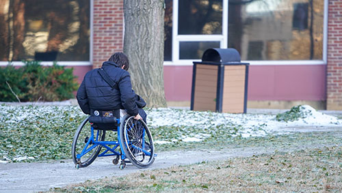 Jordan Lowe, senior from Frankfort, Illinois, discussed the issues facing students with disabilities on campus. (Brock Kirk/The News)