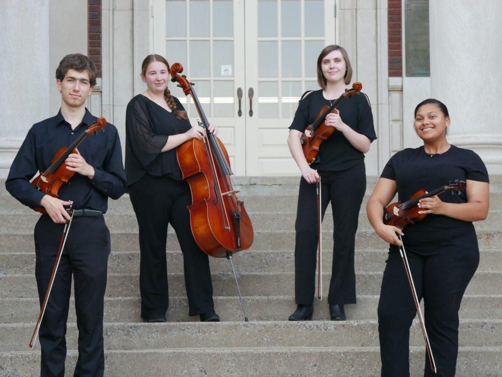 Alex Thome, Katie Beard, Emily Bragg and Autumn Renee along with Gloria Benz make up the Heartstring Quartet. (Photo courtesy of Nicholas Bushnell)