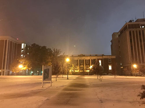 The University was delayed on Nov. 11 because of snowfall. (David Wallace/The News)