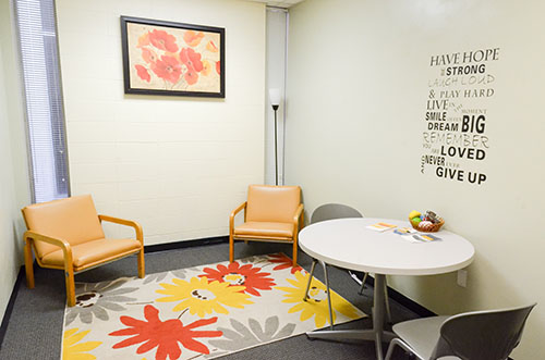 A new family room added to the Women’s Center to help students, faculty and staff. (Lauren Morgan/The News)