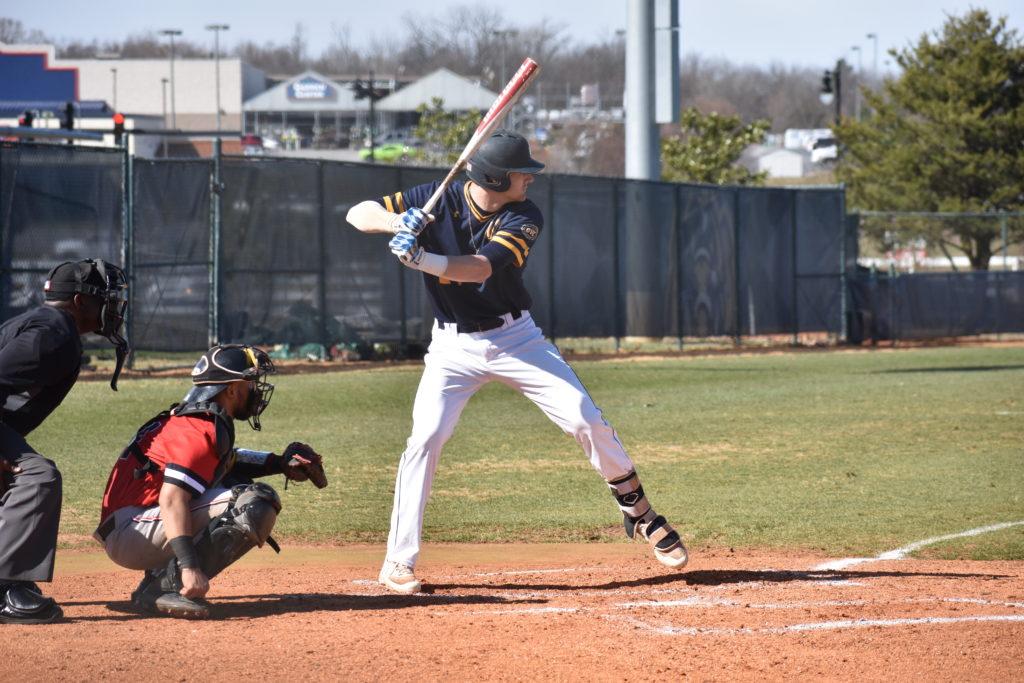 Sophmore third baseman Wes Schad begins his swing against Austin Peay. (Photo by Gage Johnson/TheNews)