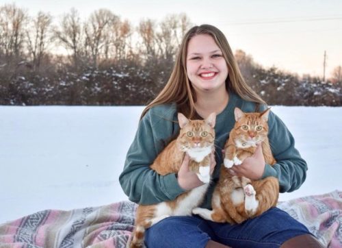 Student Brooke Croel has stayed busy by having photoshoots with her cats. (Photo courtesy of Brooke Croel)