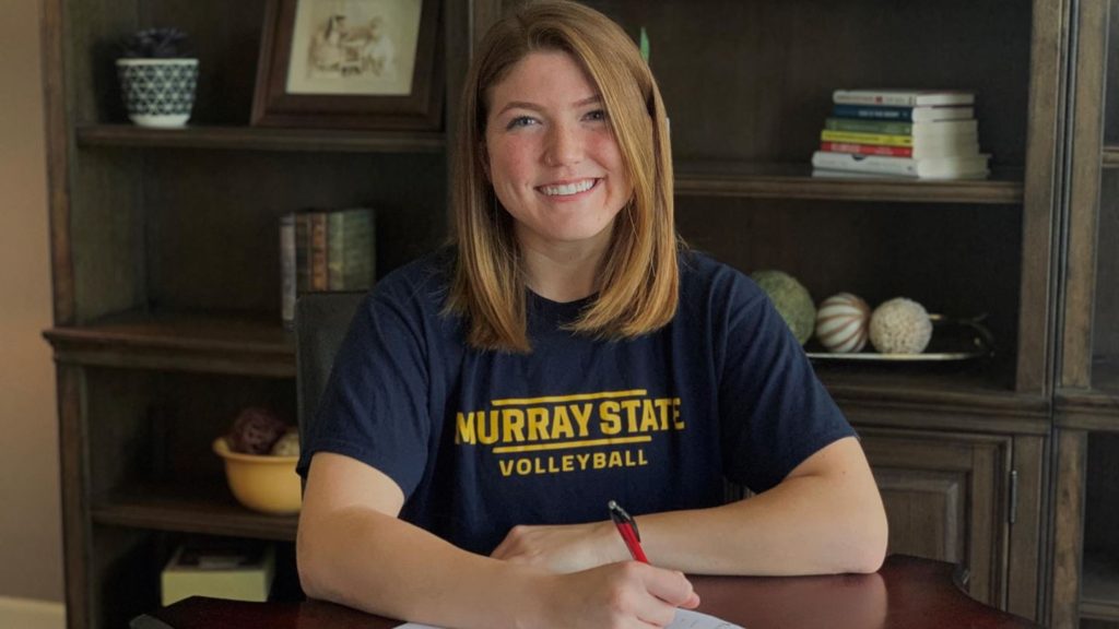 Graduate Racer outside hitter Rachel Giustino signs with the Powercats. (Photo courtesy of Racer Athletics)