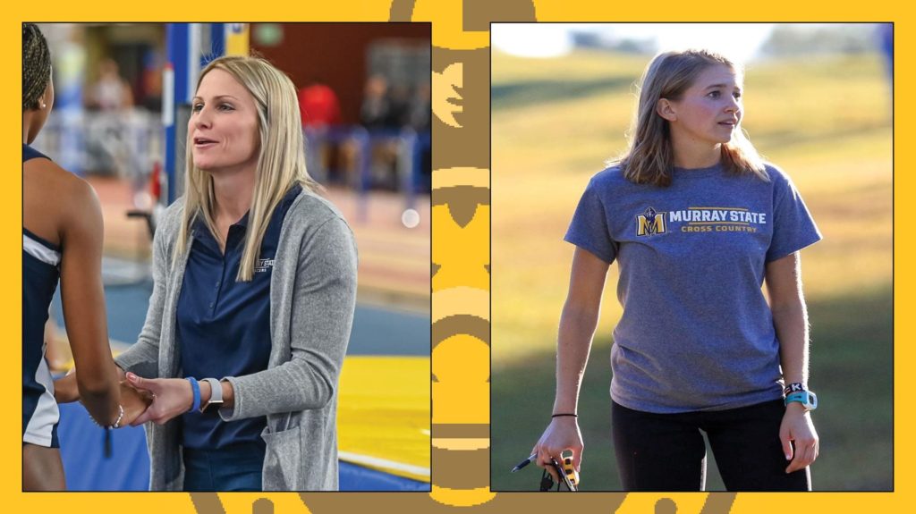 Assistant coach Kelsey Riggins (left) and assistant coach Jordan Wallace (right) look to make an impact in the USTFCCCA mentorship program. (Photo courtesy of Racer Athletics)