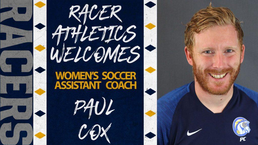 Racer soccer announced the appointment of Paul Cox as an assistant coach on Dec. 3, 2020. (Photo courtesy of Racer Athletics)