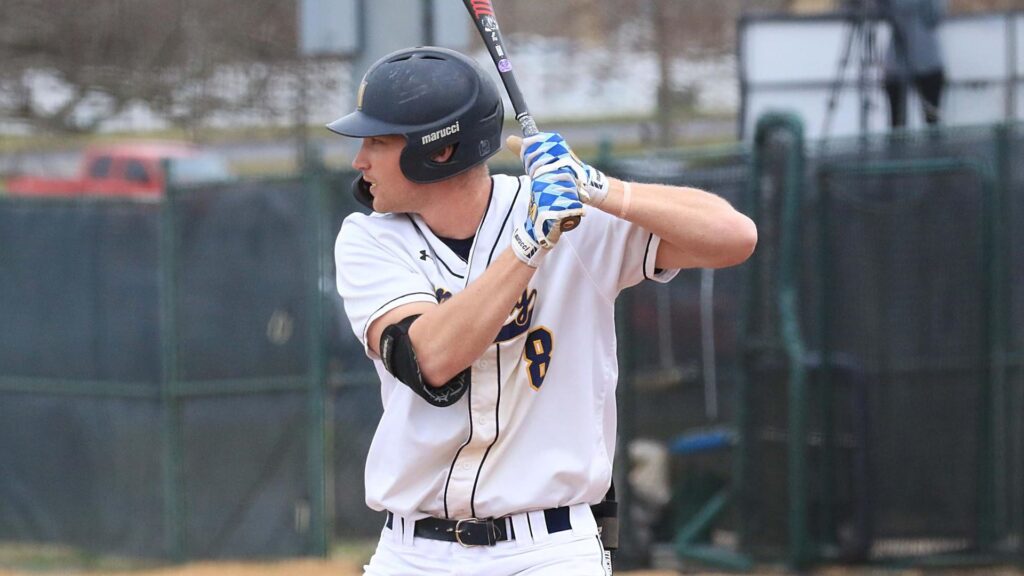 Senior outfielder Brock Anderson hit a two-run home run in each of the two games against Lipscomb, providing all four of the Racers RBIs. (Photo courtesy of Racer Athletics)