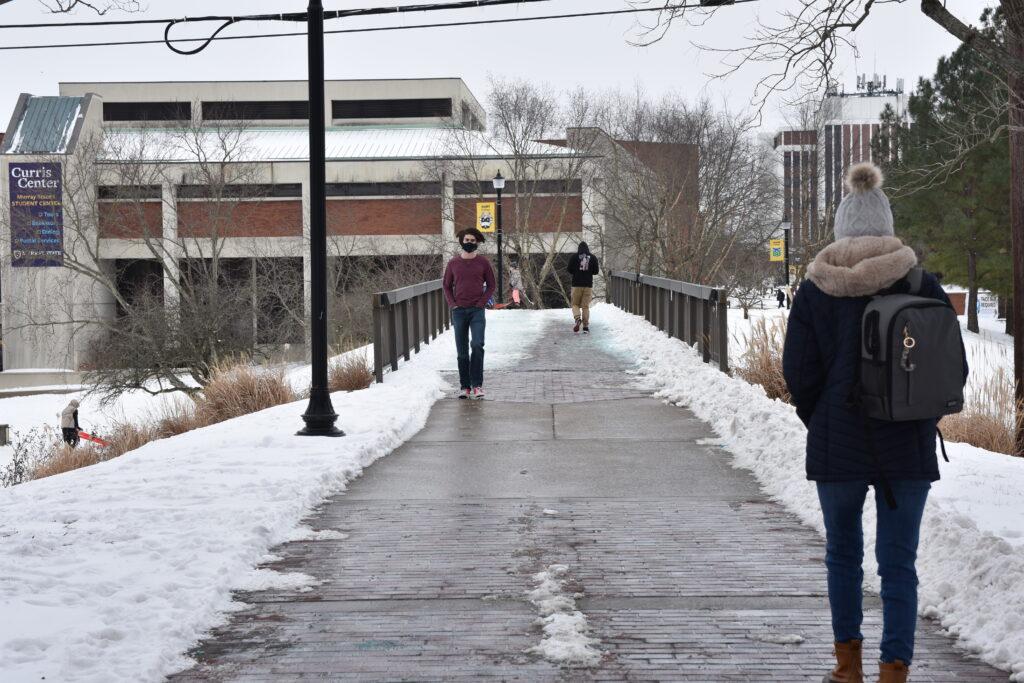 Murray State received roughly 8 inches of snow and ice while campus remained virtual. (Jill Rush/The News)