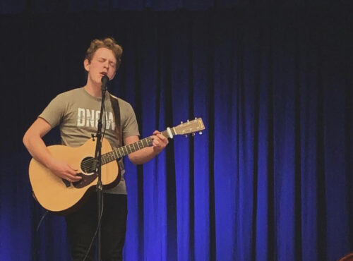 Pictured is Duncan Sandlin performing in the Curris Centter Theater. (Photo courtesy of Duncan Sandlin)