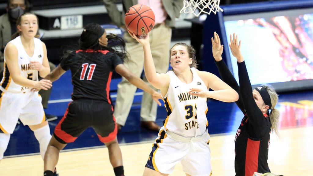 Freshman forward Katelyn Young has been named the OVCs Freshman of the Week five times during this season. (Photo courtesy of Racer Athletics)