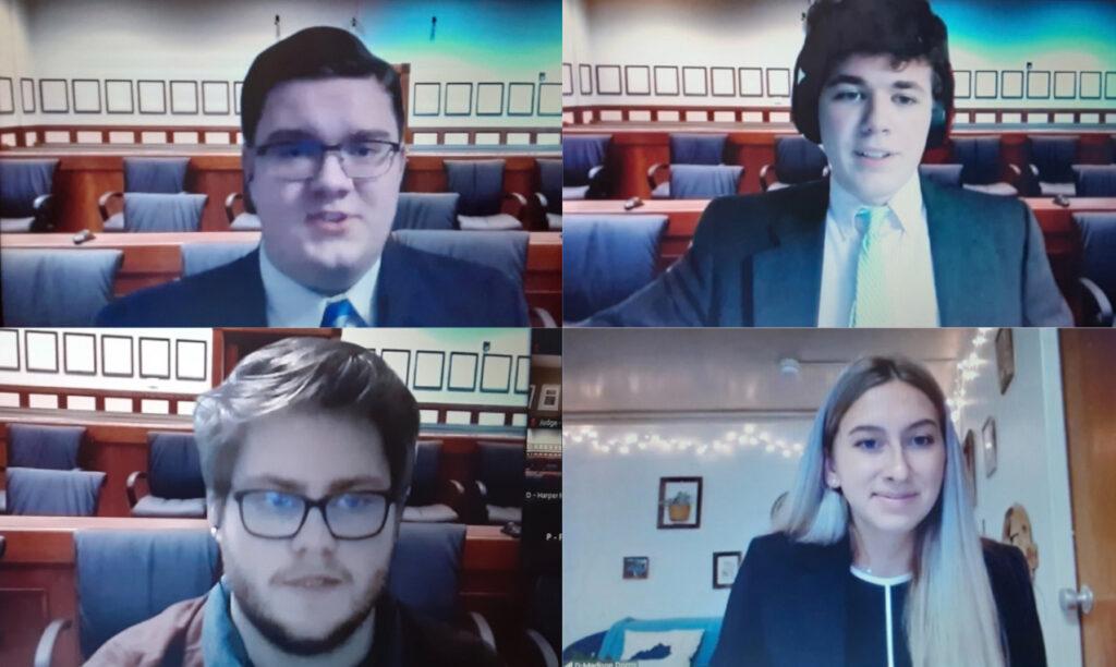 The mock trial tournament was on Feb. 27 and Feb. 28 via Zoom. (Photo courtesy of the Murray State Political Science Facebook page)