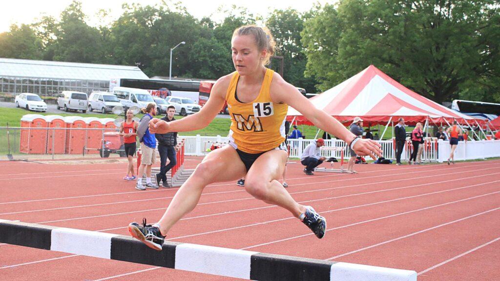 Junior distance runner Emma Creviston competed in the steeplechase competition. (Photo courtesy of Racer Athletics)