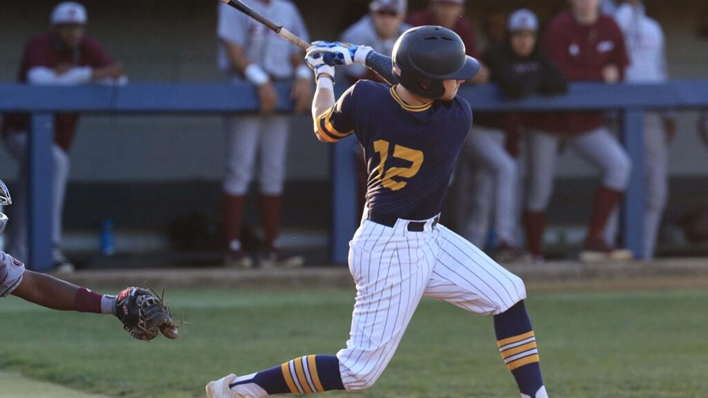 Senior second baseman Jordan Cozart hit a walkoff single during a three-game series against EKU in 2019. (Photo courtesy of Dave Winder/Racer Athletics)