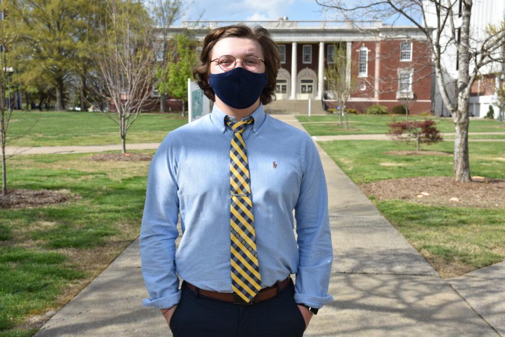 Student Government Association President Ian Puckett cautions against a rush back to normalcy among the student body, advocates for mental health initiatives for students and plans for inclusion in student organizations. (Jill Rush/TheNews)