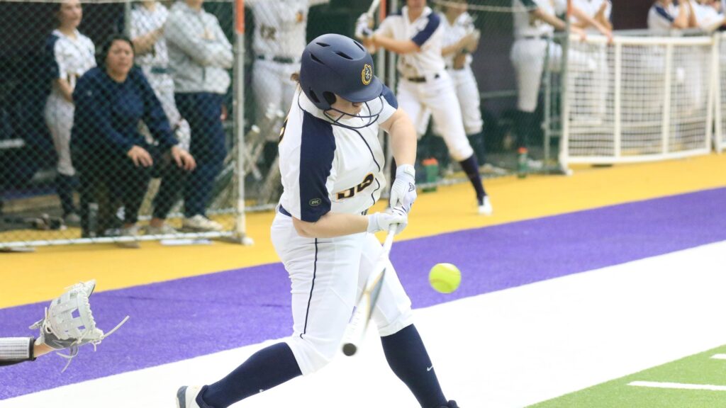 Junior infielder Jordan Childress takes a swing against Middle Tennessee. (Photo courtesy of Dan Hasko/Racer Athletics)