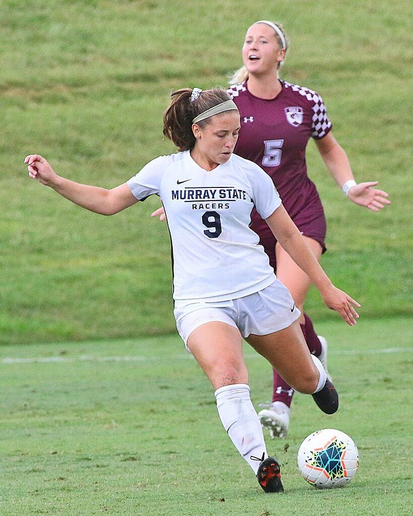 Senior forward Abby Jones recorded one shot on goal and one assist for the Racers in their win over Southern Illinois. Photo courtesy of Racer Athletics.