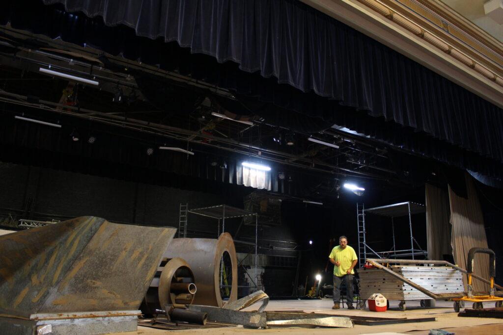 Construction in Lovett Auditorium is part of a $12.3 million campus improvement plan. (Jill Smith/The News)